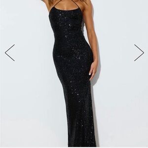 Hello Molly Black Sequin Maxi Dress